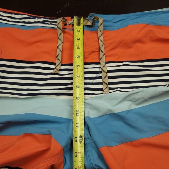 Patagonia Mens‎ 40 Wavefarer Striped Board Shorts Orange Blue Swim Style 86620 - Picture 9 of 12